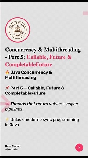 Java Concurrency Part 5 — Callable, Future & CompletableFuture in 40 seconds! ⚡🔥