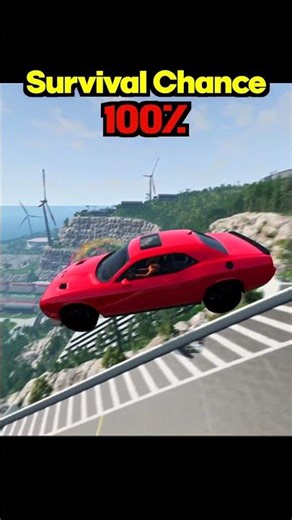 American Muscle Car vs Huge Ramp #shorts