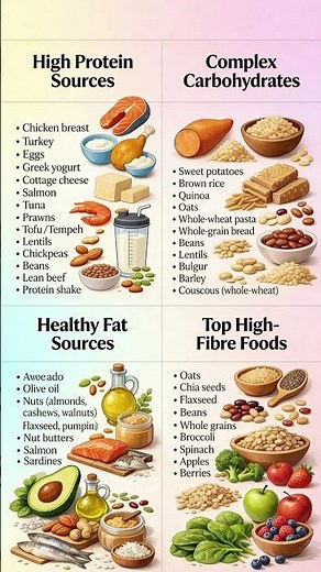 Essential Nutrient Foods: Protein, Carbs, Healthy Fats & Fiber Guide