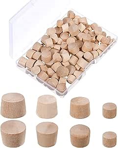 Bucherry 120 Pieces 4 Sizes Wood Plugs Wooden Hole Plugs,Flat Head