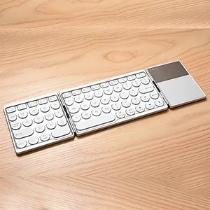 Smart Mini Size Rechargeable Wireless BT Foldable Keyboard for Android Windows and Smartphone IOS Ipad