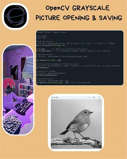 How to open and save a grayscale picture with OpenCV 🪐