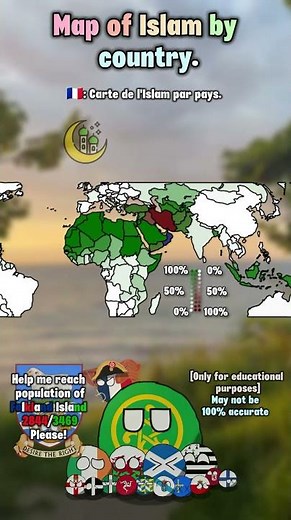 Map of Islam by country. #map #islam