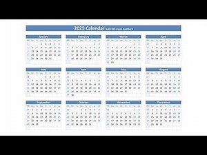2025 Calendar with ISO week numbers
