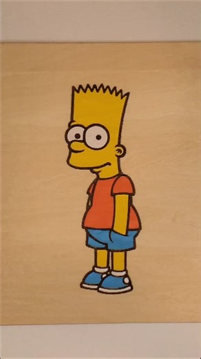 Relaxing ASMR Painting: Laser Engraved Bart Simpson | Posca Markers #asmr #satisfying #simpsons