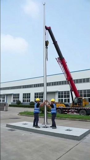 Base welding and installation for commercial aluminum flagpoles.