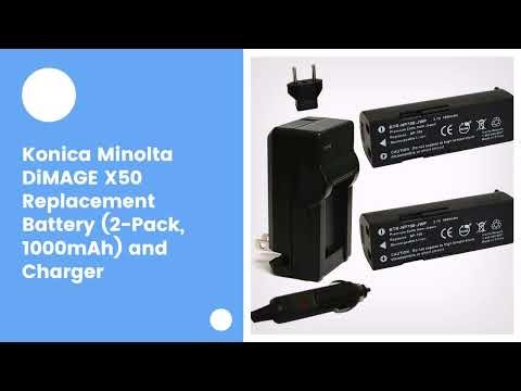 Konica Minolta DiMAGE X50 Replacement Battery (2-Pack, 1000mAh) and Charger