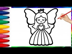 🖌️ Learn to Draw a Cute Fairy | Easy Drawing and Coloring for Kids