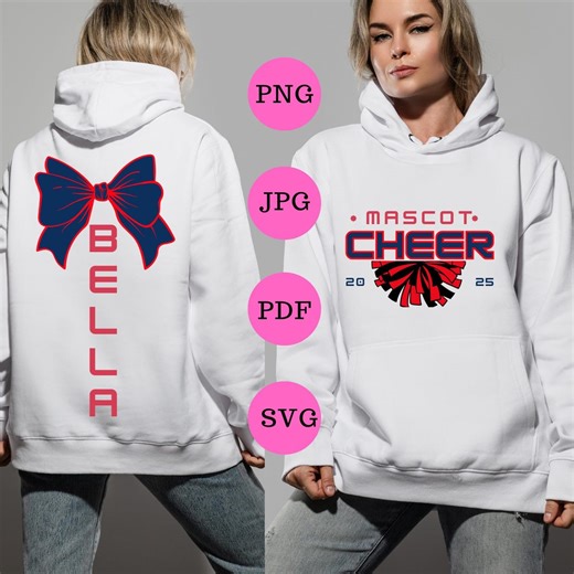 Cheer Team Digital Download Svg File - Mascot Cheer 2025 Shirt Design - Cheer Bow Name Png - Cheerleading Cutting File - Etsy
