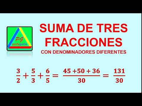 Suma de tres fracciones con diferente denominador. Fácil.