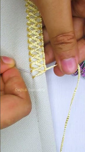 Most satisfying border lace embroidery you'll see today💛🪡 #diy #tutorial #sewing