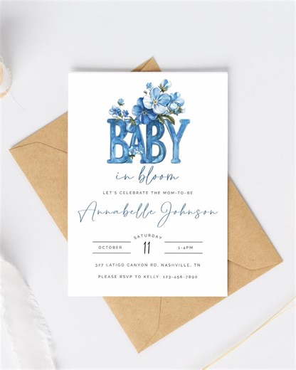 Customizable Baby Shower Invite, Baby Shower Invite Template, Minimalist Printable Invitation Editable Template - Etsy