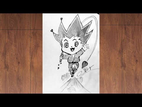 Draw Gon Chibi from Hunter x Hunter | رسم غون شيبي من هنتر × هنت