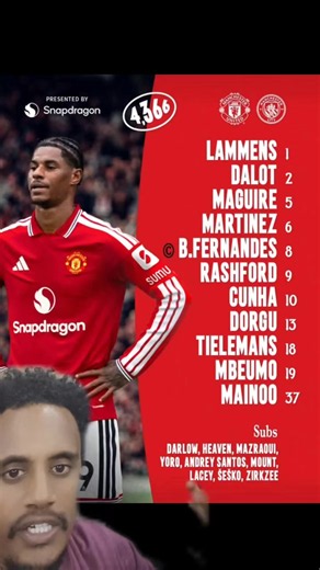Manchester Derby Lineup