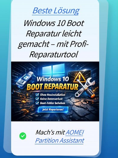 Windows 10 Boot Reparatur ohne Neuinstallation