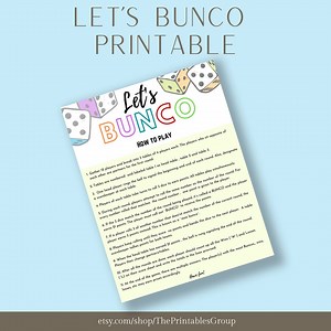 Let's Bunco Game Printable | Dice Party Game for Family and Friends | Bunco Score Card, Bunco Tally Sheet, Bunco Instructions, Bunco Dice - Etsy
