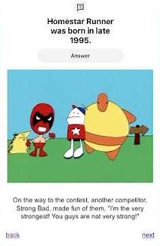 Homestar Runner storybook in 7/30/96