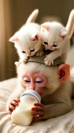 🍼 “baby monkey drink a milk boom #animation#animals