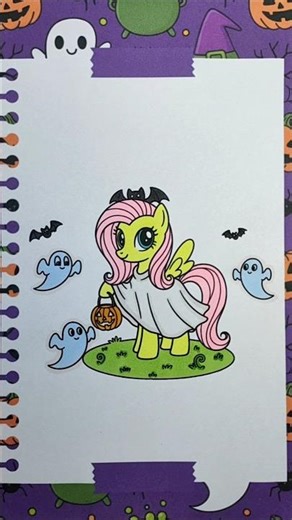 Coloring My Little Pony Fluttershy Halloween | Fun Art for Kids
