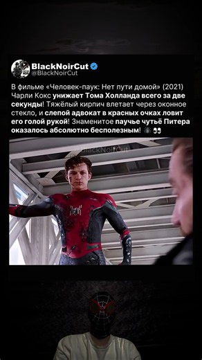 В фильме Человек-паук: Нет пути домой Чарли Кокс окончательно запутал Тома Холланда летящим кирпичом