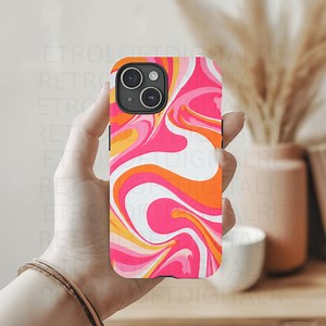 Retro iPhone Tough Case – Abstract Wave Phone Case, Shockproof Protective Cover - Etsy Australia