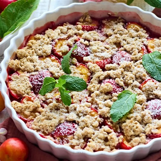 67 reactions · 26 shares | Ābolu nav daudz?  Nebēdā! Plūmju drumstalu deserts — kraukšķīgs, sulīgs un ar rudens garšu katrā kumosā. 不✨ Sastāvdaļas un citas top! gatavotas receptes meklēetop.lv/lv/receptes/plumju-drumstalu-deserts #topreceptes #gatavopats | Vietējais top | Facebook