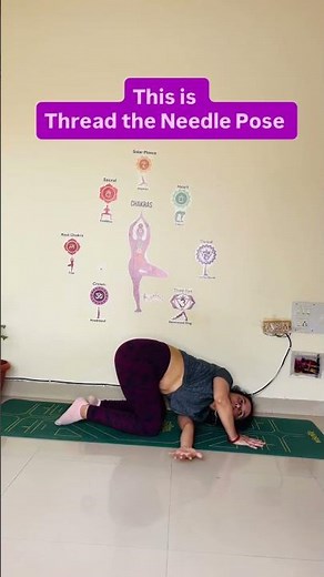 Thread the Needle Pose | Yoga for Shoulder & Back Relief #yogateacher #threadtheneedle #yogajourney