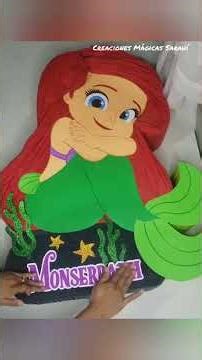 Ariel the Little Mermaid piñata 🧜‍♀️ Full tutorial available on the channel #littlemermaidariel