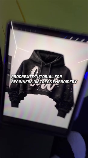 Procreate tutorial for beginners distress and embroidery text. My brushes and mockups 👇🏽 Restlesscoffin.com #fyp #graphicdesign #procreatebrushes #procreate #howto