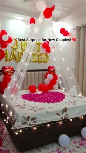 Just Married Room Decoration Ideas ❤️ | Surprise Room Decor for Newlyweds 🌹