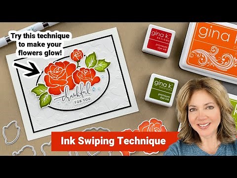 Ink Swiping Technique! Try this to make your flowers GLOW!