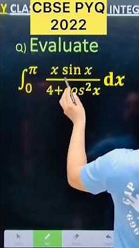 Q) Integration ∫ ( 0 to π) x sin x /(4+cos^2 x) dx#cbse #maths #cbse2026 #cbse2024 #cbse #cbse