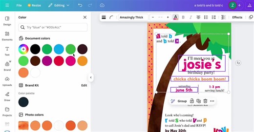 Chicka Chicka Boom Boom Birthday Party Invitation Digital Download, Printable File, Alphabet Coconut Tree Birthday Party, Canva, Free - Etsy