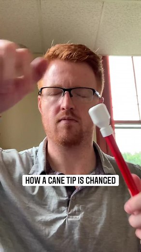 9.4M views · 22K reactions | What changing a cane tip is like #blind #instructorfortheblind #whitecane #canetip | Blind on the Move | Facebook