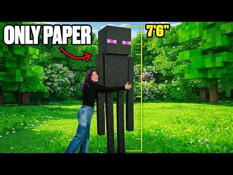 I Built a 7.5-Foot Tall 3D Enderman Using ONLY Paper (2.3 meters!)