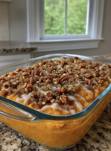 Southern Sweet Potato Casserole This deesviral recipe is a Southern classic. Creamy sweet potatoes baked with a rich pecan topping — it’s the ultimate holiday side dish that tastes like dessert. Ingredients Casserole Base: • 3 cups sweet potatoes, boiled and mashed • ½ cup sugar • ½ cup butter, softened • 2 eggs, beaten • 1 tsp vanilla extract • ⅓ cup milk Topping: • ⅓ cup melted butter • 1 cup light brown sugar • ½ cup flour • 1 cup chopped pecans Preparation Steps 1. Preheat oven to 350°F (175