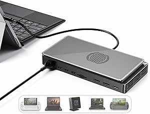 GPD G1 2024 eGPU Docking Station with AMD Radeon RX 7600M XT, 8GB GDDR6, Oculink eGPU, 3X USB 3.2, USB 4, HDMI 2.1, DisplayPort 1.4a, 240W Charger, TGP Toggle, Small Form Factor Ideal for 4K Gaming.