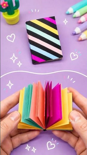 DIY Como fazer Mini Caderninho de Papel SUPER FOFO 📚✨ #papercraft #paperdiy #miniature #diy