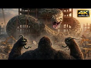 KING KONG VS GIANT MOTHER PYTHON: Construction Site Destruction | 4K AI Movie