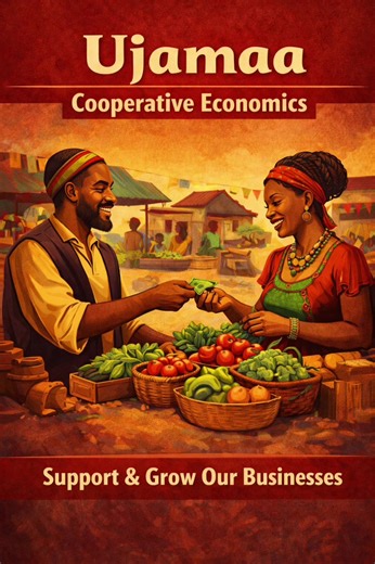 Ujamaa — Cooperative Economics 💰 Ujamaa is about circulating our dollars, talents, and resources within our community. Supporting each other’s businesses is an act of legacy building. We grow stronger when we grow together. #kwanzaa #ujamaa #principles #fyp