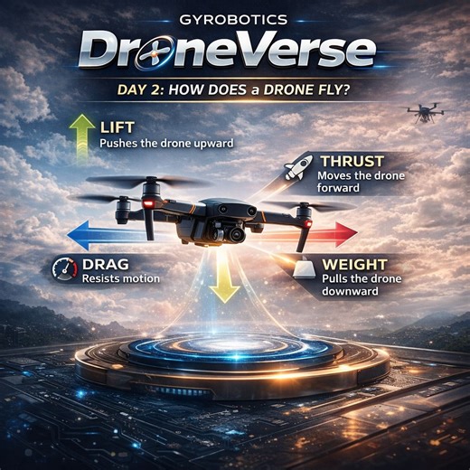 Drone Flight Fundamentals: Lift, Thrust, Drag, Weight | Gyrobotics posted on the topic | LinkedIn