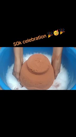 ASMR: New shape bowls pure red ♥️ dirt dry fog dipping and crumbling in water 💦💧 soft and yummy 😋 crunchy paste..