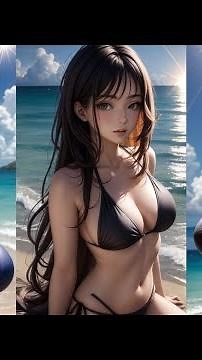 BIKINI, MODELS, AI ART|bikiniPurple Dress#anime#bikini #lookbook #aiart #4k #beauty #룩북