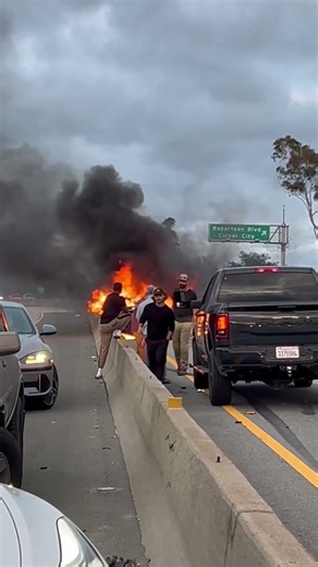 Terrifying fiery crash leaves woman dead on 10 freeway