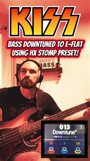 Play in Eb Without Retuning! HX Stomp Bass Preset for Quick Key Changes ‪@KISS‬ #basscover #bassist