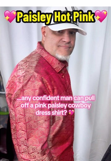 Confident Men in Pink Paisley Cowboy Dress Shirts