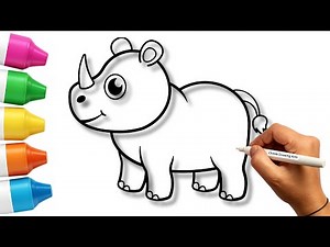 What's the EASIEST Way to Draw a Rhino for Kids | Trend Topic