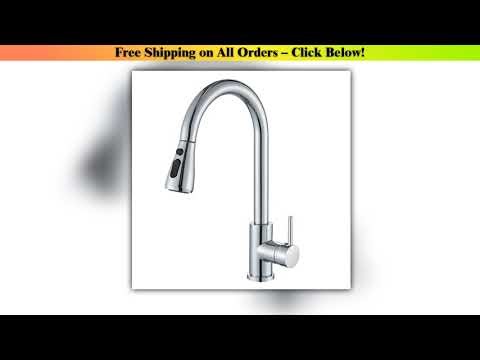 Rozin Chrome Kitchen Faucet Deck Mounted Pull Out Spout Kitchen Sink Mixer Tap Single Level Stream
