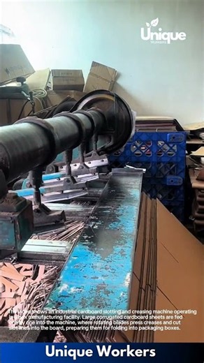 Cardboard Box Manufacturing: Semi-Automatic Slotting and Creasing Machine in Action