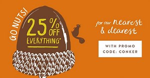 Go nuts! 25% off everything* with promo code CONKER. Shop now > http://bit.ly/2e996Jw *T&C's apply | Joules